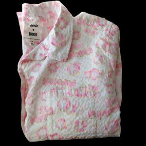 Aerie Wicked Limited Edition OZ So Popular Glinda Seersucker Fairy Tale Shirt L